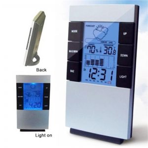 Termometer Hygrometer Digital Alat Ukur Suhu Kelembaban Ruangan dengan Jam Alarm
